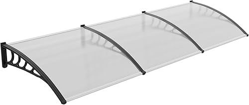 Vista 17 de VINGLI - Toldo para puerta y ventana para exteriores, 30 x 40 pulgadas, cubierta de policarbonato para puerta de patio, para protección del sol