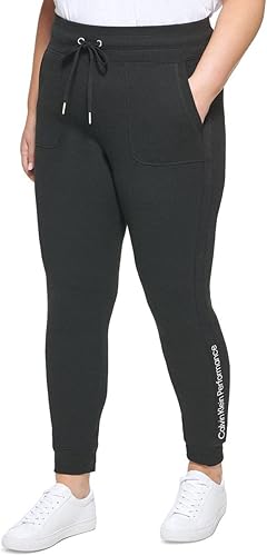 Calvin Klein Performance Pantalones deportivos térmicos de tiro alto para mujer color negro talla 1X Negro -