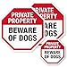 SmartSign Private Property Beware of Dogs Decals Set |Two 4