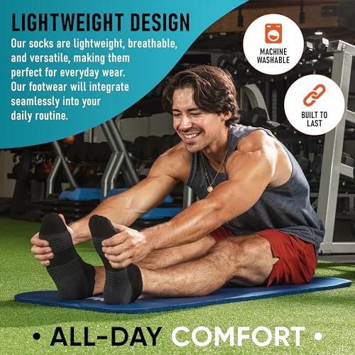 Image of PhysFlex Athletic Socks for Women and Men - 6 /3 Pairs Cushioned Low Cut for Comfort with Arch Support for Running & Sports