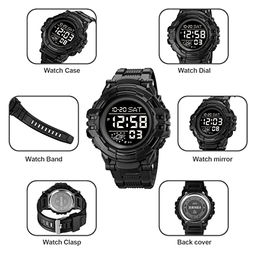 SKMEI Men's Digital Sports Watch Digital Watch for Youth Sports Outdoor Silicone Watch 5 ATM