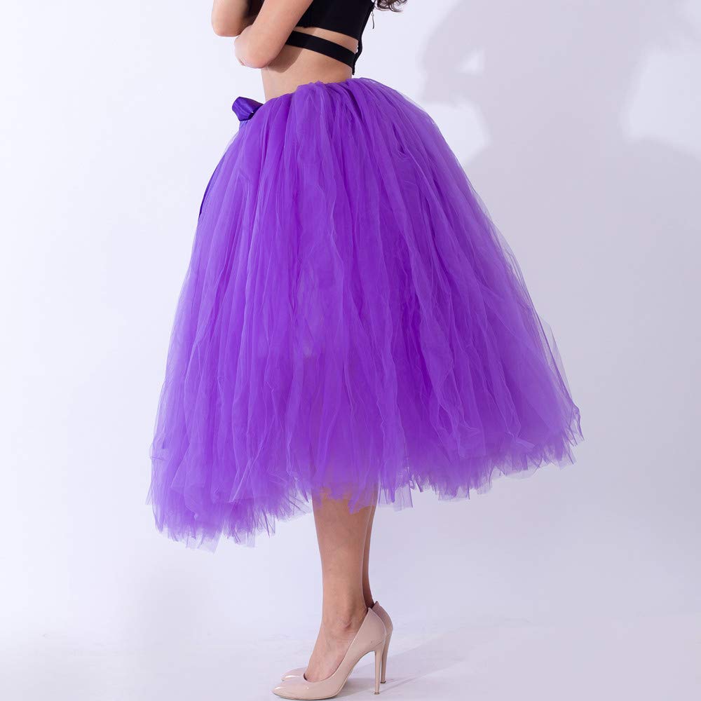 Falda midi de tul para mujer, falda larga de tul, elegantes faldas de fiesta de graduación, falda tutú cómoda con capas, falda de capas de color sólido para carnaval, graduación, moda para dama de