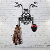 Custom Metal Motorcycle Helmet Holder, Custom Rider Holder, Motorcycle Wall Art, Gift for Bikers, Jacket Holder, Unique Decor Gift, Custom Rock, Gift for Boyfriend, Motorcycle Lovers Gift