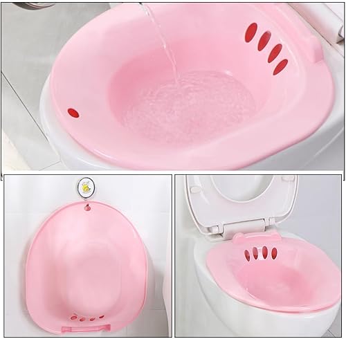 Miniatura 5 de Healvian Bañera para asiento de inodoro para hemorroides, remojo al vapor, cuidado posparto, bañera de cadera, tazón de baño de sal para remojar la