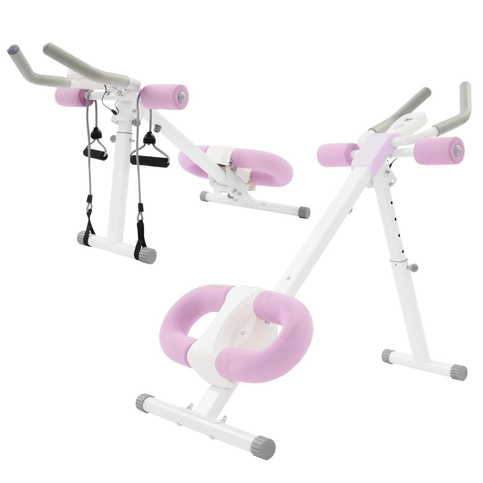 Entrenador abdominal para el hogar, máquina abdominal plegable, dispositivo de entrenamiento multifuncional para entrenamiento de cuerpo completo con monitor LCD, equipo de gimnasio en casa