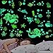 Stickers Mural Sirène Lumineux, Monde Sous Marin Fluorescente Autocollant, Lumineuses Wall Stickers, Phosphorescentes Stickers Muraux Mural Répositionnable pour Chambres D'enfants Filles Chambre Décor