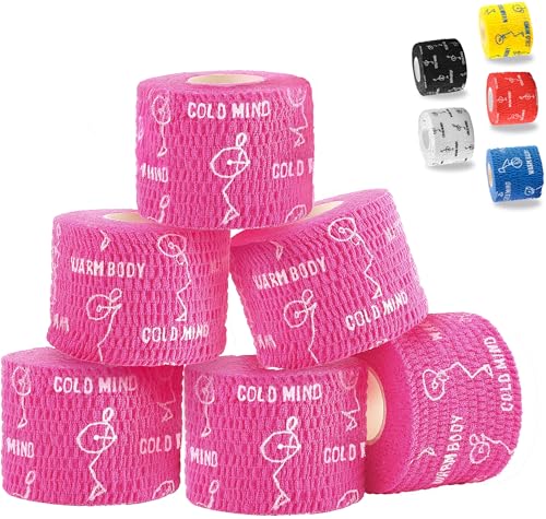 Image of WARM BODY COLD MIND 1.85 inch Weightlifting Thumb Tape - Hook Grip Tape for Powerlifting, Cross Training, Gym Tape, Workout, Weight Lifting Tape, Athletic Finger Wrap (Pink 6 Roll)