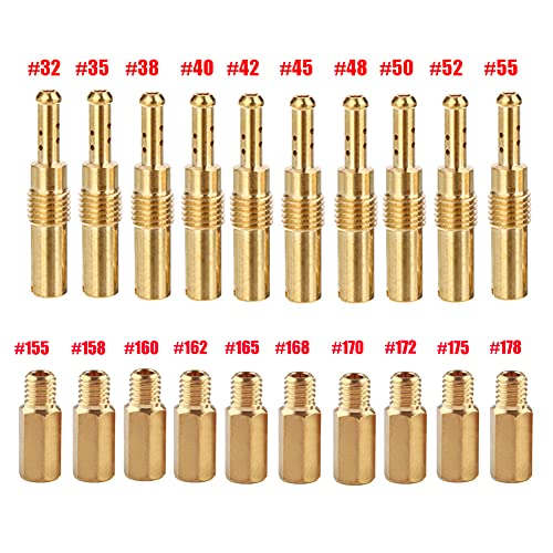 20pcs Carburetor Main Jets Slow Pilot Jets Kit Set Compatible with Keihin OKO KOSO PE PWK Carb