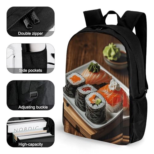 Mochila japonesa negra para sushi para mujer y hombre miniatura 3