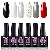 Coscelia 6 Colors Soak Off Gel Nail Polish Set 0.34oz UV LED Nail Gel Polish Manicure