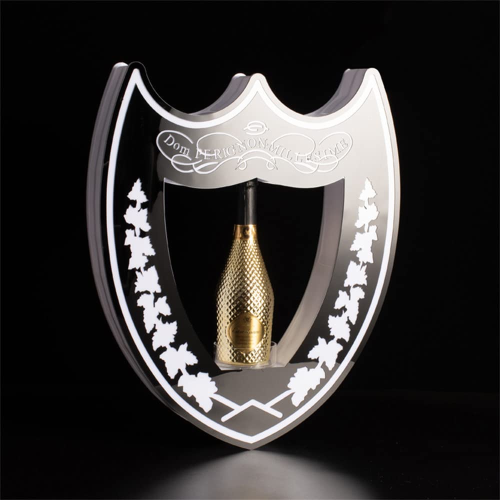 Espositore per Bottiglie di Vino, Portabottiglie LED Illuminato Bottiglia per Birra, Vino, Champagne, Prosecco,C