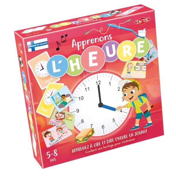 Tactic 59453 - Horloge-Jouet Apprenons l'Heure, Horloge avec Aiguilles Mobiles pour Enfants