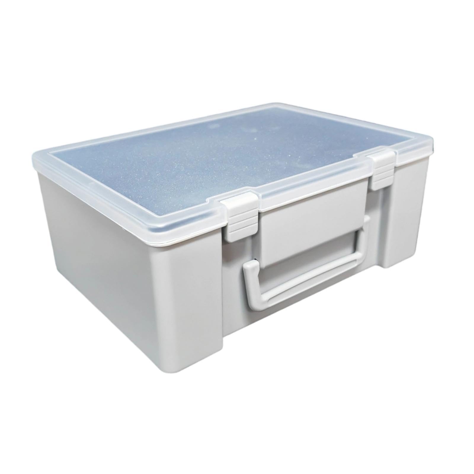 Caja Expositora para Figuras en Miniatura, Contenedor Prueba de Golpes, Estuche de Transporte Portátil con Inserto de Espuma, Contenedor de PE, Gris