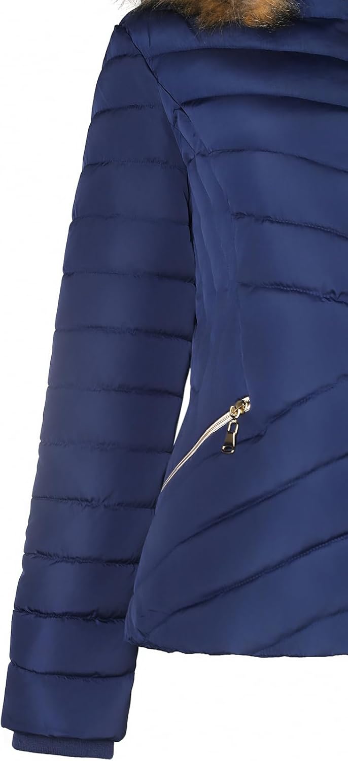 BodiLove Women's Fur Hooded Thickened Jacket with Fleece Lining - Image 2