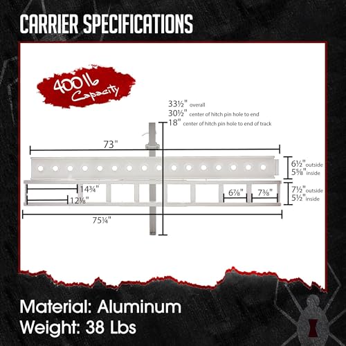 Image of Motorcycle Carrier, 2 inch Hitch, for Car Truck SUV, Extra-Long 6' Ramp, 400 lb Capacity, Dirt Bike Carrier, Black Widow