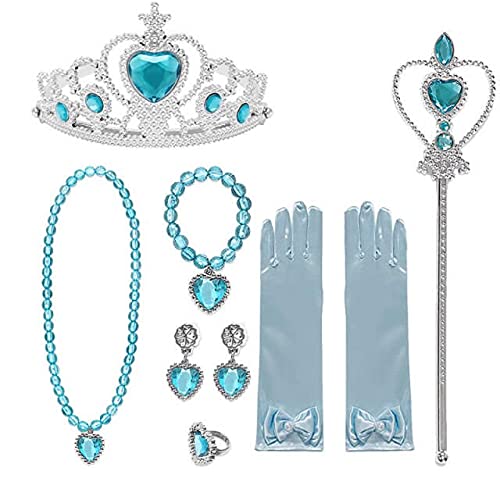 Gloves & Mittens - Girls Snow White Princess Crown Wand Necklace Gloves Accessories Rella Earring Bracelet Sleeping Beauty Sets (Rella Acc 3)