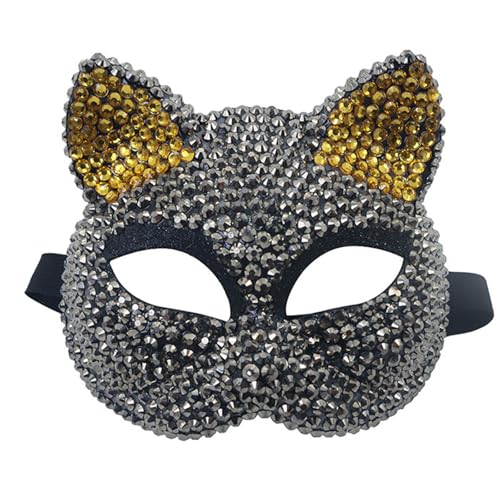 Masque de bal masqué chat respirant pour éviter la chaleur d'Halloween