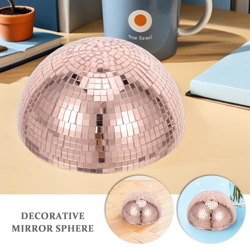 Esfera decorativa espejada 3D Sparkling NOLITOY, esfera autoadhesiva de vidrio y espuma de 9,84 pulgadas para decoración exterior, fiestas de cumpleaños y piscina miniatura 6