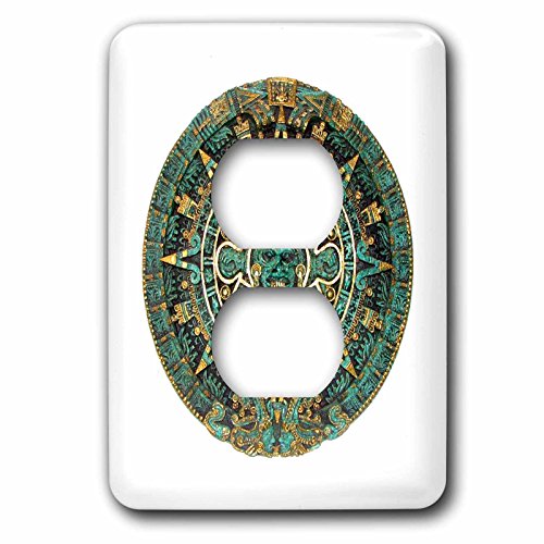 Calendrier aztèque turquoise deco double prise multicolore 3D Rose - 3