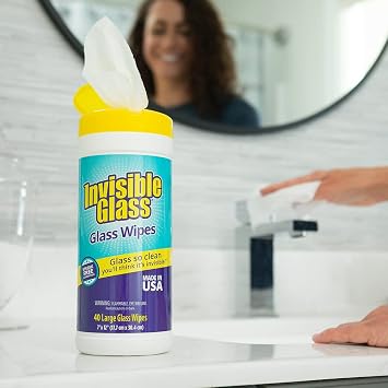 Invisible Glass Large Glass Cleaning Wipes, 40 Count, 90160 (Pack of 3)