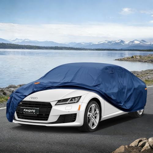 Image of Kaugung Custom Fit Car Cover for Audi TT TTS TTRS (1998-2026), Heavy Duty Waterproof All Weather Outdoor Protection, Breathable Full Exterior Cover with Vent, Rain Sun Snow UV Proof
