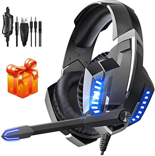 GLEENFIT Xbox Series X Headset,PS5&PS4 Headset with Microphone,Xbox One Headset with Noise Canceling Mic&Led Light, PC Headset with 7.1 Bass Surround Sound, Nintendo Switch Headset with Mic.