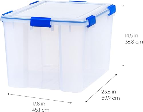 Miniatura 5 de IRIS USA - Contenedor organizador de plástico hermético de 70 cuartos de galón con tapa duradera y sello y hebillas de cierre seguro