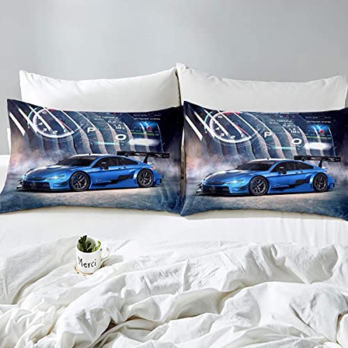 Boys Extreme Sport Bedding Set King Size Race Car Duvet Cover Sets 3 Pieces Girls Speed Sports Car Comforter Cover Soft Microfiber Home Hotel Dorm Room Decor No Comforter Filling - Image 4