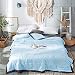 Couette d'été hypoallergénique en coton pour lit double respirant, doux et confortable 1,05–1,5 kg (bleu, 180 x 220 cm)