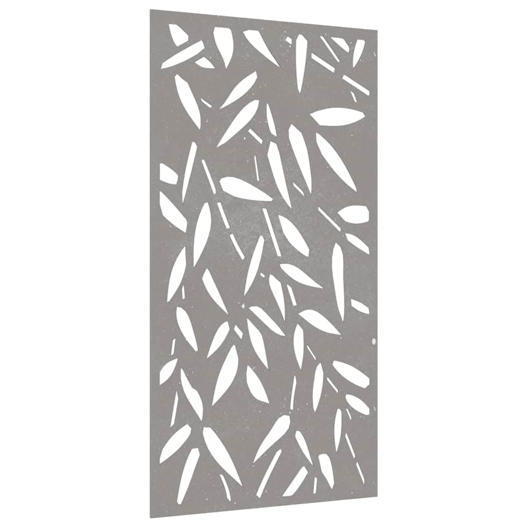 Decoración de pared de jardín de acero corten, 105 x 55 cm, diseño de hojas de bambú, acero resistente a la intemperie con agujeros de fijación, para valla, terraza, acento de jardín