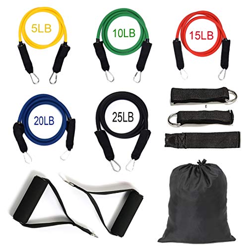 uego de bandas de resistencia TechFit  Equipo de entrenamiento para entrenamientos en casa  Bandas de ejercicio premium para entrenar todos los músculos para mantenerse en forma.