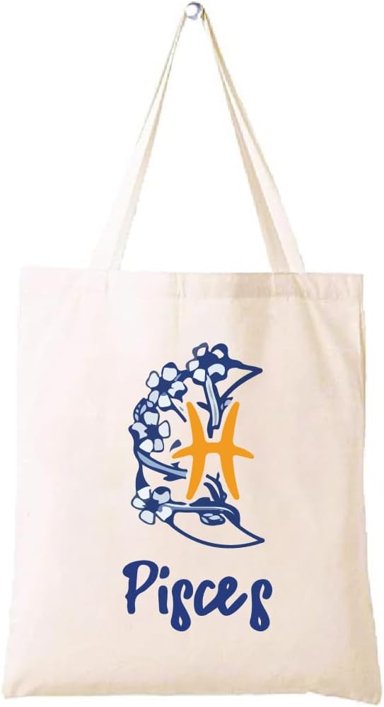 Zodiac Design Eco-Friendly Cotton Bag – Reusable Tote for Astrology Fans – Gift for Astrology Lovers – Perfect for Shopping and Grocery Bags – Tote Bags for Women