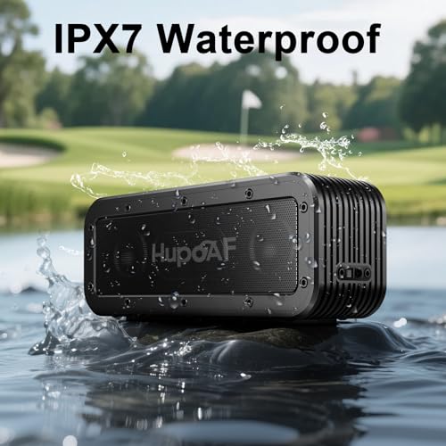 Image of Hupoaf Magnetic Golf Cart Speaker, 50W Portable Bluetooth Speaker with Secure Magnet Mount, Deep Bass Stereo Sound, 30H Battery, IPX7 Waterproof, TWS Pairing for Golf Cart & Outdoor Adventures