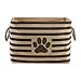 Bone Dry DII Medium Rectangle Pet Toy and Accessory Storage Bin, 16x10x12, Collapsible Organizer Storage Basket for Home Décor, Pet Toy, Blankets, Leashes and Food-Brown Stripes