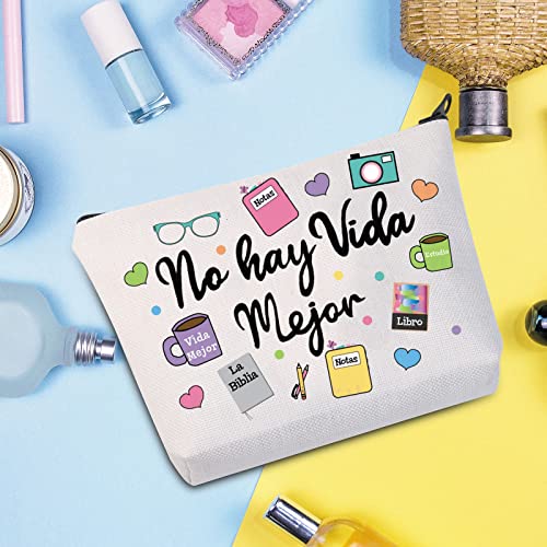 WZMPA JW Pioneer Cosmetic Makeup Bag JW Spanish Pioneer Gifts No Hay Vida Mejor Zipper Pouch Bag for Women Girls No Hay Vida, Fit - Image 3