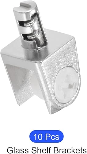 Miniatura 5 de METALLIXITY Soporte para estante de vidrio (para 0.197-0.315 in de grosor), 10 unidades, abrazadera de clips de vidrio ajustables de aleación de