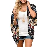 cardigan orange mohair 👘MATERIAL - Die floralen Kimono-Cardigans bestehen aus 100% Polyester, transparentem Chiffon, sind hautfreundlich und atmungsaktiv, leicht, schnell trocknend und Anti-UV