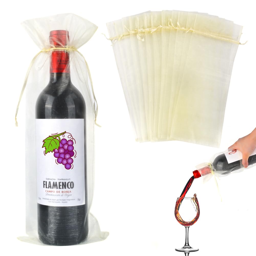 30 Sacchetti Regalo In Organza Per Vino - Borse Portabottiglie Da 750 Ml - Foto 10