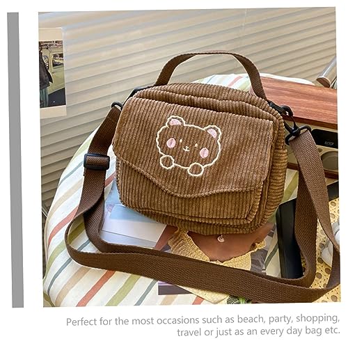LIFKOME Cute Embroidered Bear Crossbody Bag for Women Stylish Single Shoulder Storage Pouch for Beach Party Shopping Travel Adorable Messenger Bag for Girls2