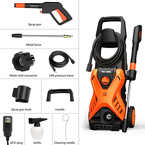 Image of Rock&Rocker Electric Pressure Washer, 2150PSI Max Power Washer with Adjustable Pressure Nozzle, Foam Cannon, Car Cleaning Washer Great for Home /Patio /Concrete /Deck /Driveways Cleaning
