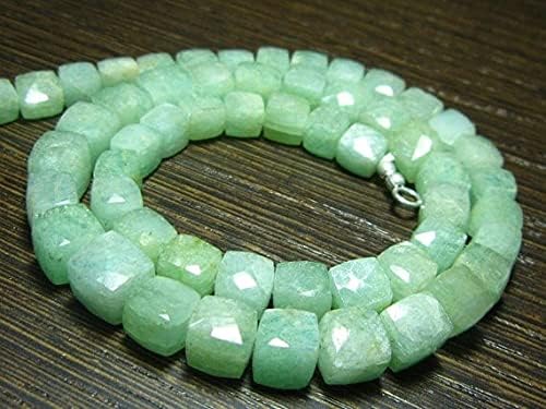 Perles amazonite facettées cubes 3D de 7mm pour fabriquer vos bijoux d'été