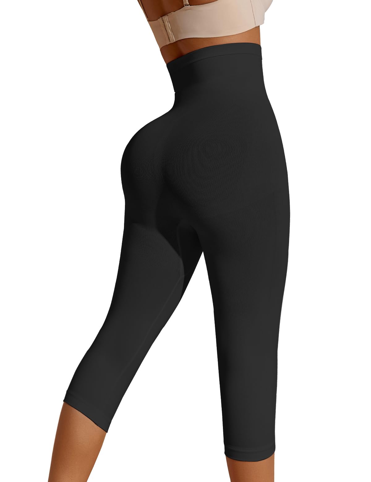 Athlemo Women Shapewear Compression Leggings Tummy Control High Waisted Butt Lifting Panties Thigh Slimmer Capri Leggings