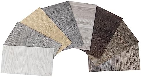 Art3d Peel and Stick Floor Tile Vinyl Wood Plank Samples Set of 6, Rigid Surface Hard Core Easy DIY Self-Adhesive Flooring