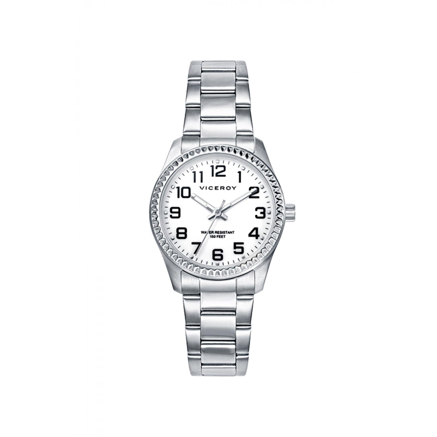 Viceroy Reloj Mujer Elegante de Acero Inoxidable - 30 mm - Movimiento de Cuarzo - Esfera Blanca - Brazalete de Acero - 40860