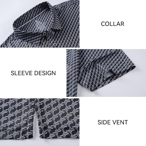 Camiseta polo para hombre WARHORSEE, manga corta, tejido transpirable y con capacidad de absorción de humedad, ideal para golf, sin arrugas y con estiramiento miniatura 5