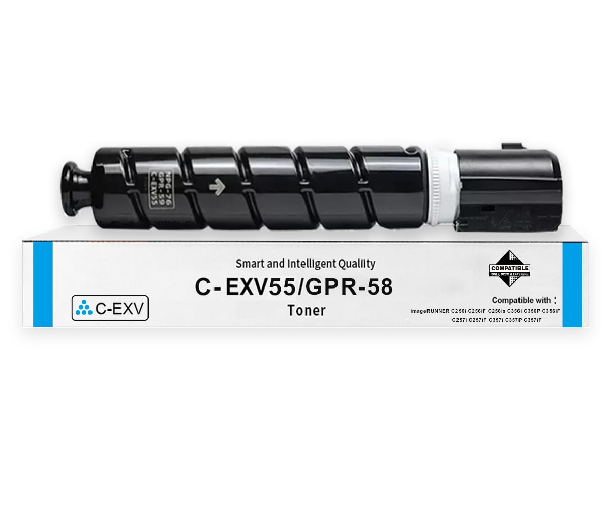 Amla Toner Compatible con Canon EXV55 Toner Cian C-EXV55 Toner Canon 2183C002 Toner para Canon imageRUNNER Advance C356i C356P C356iF C256i C256iF C256is Canon DX C257i Canon DX C357i Canon DX C357p
