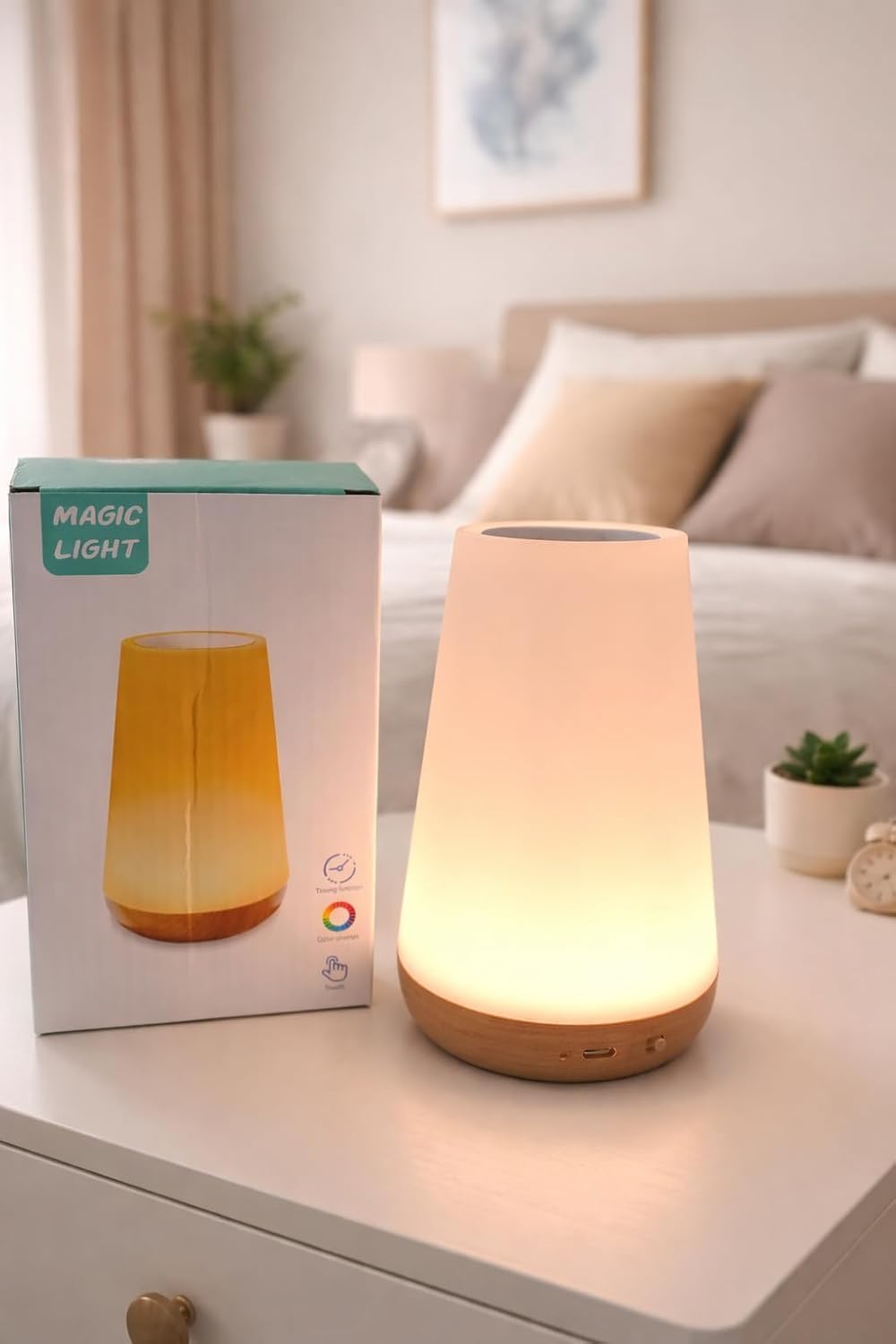LED Bedside Night Light – Touch & Remote Control Small Cordless Table Lamp, USB Rechargeable, Battery Operated, 13 Colours, 5 Brightness Levels, Timer – for Kids, Baby, Girls-image-45