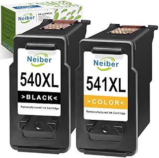 Neiber 540 and 541 Ink Cartridges, 540 541 XL Remanufactured Printer Ink for Canon 540 and 541 Ink Cartridges, PG-540 Black CL-541 Colour, for Pixma TS5150 TS5151, MG3550 MG3650 MG3200 MG3600, MX475