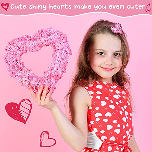 9 Pieces Valentine's Day Heart Hair Clips, Glitter Sequin Heart Hairpins Heart Shape Barrettes For Girls Valentine's Day Wedding Themed Party(Three Colors) #TOP2
