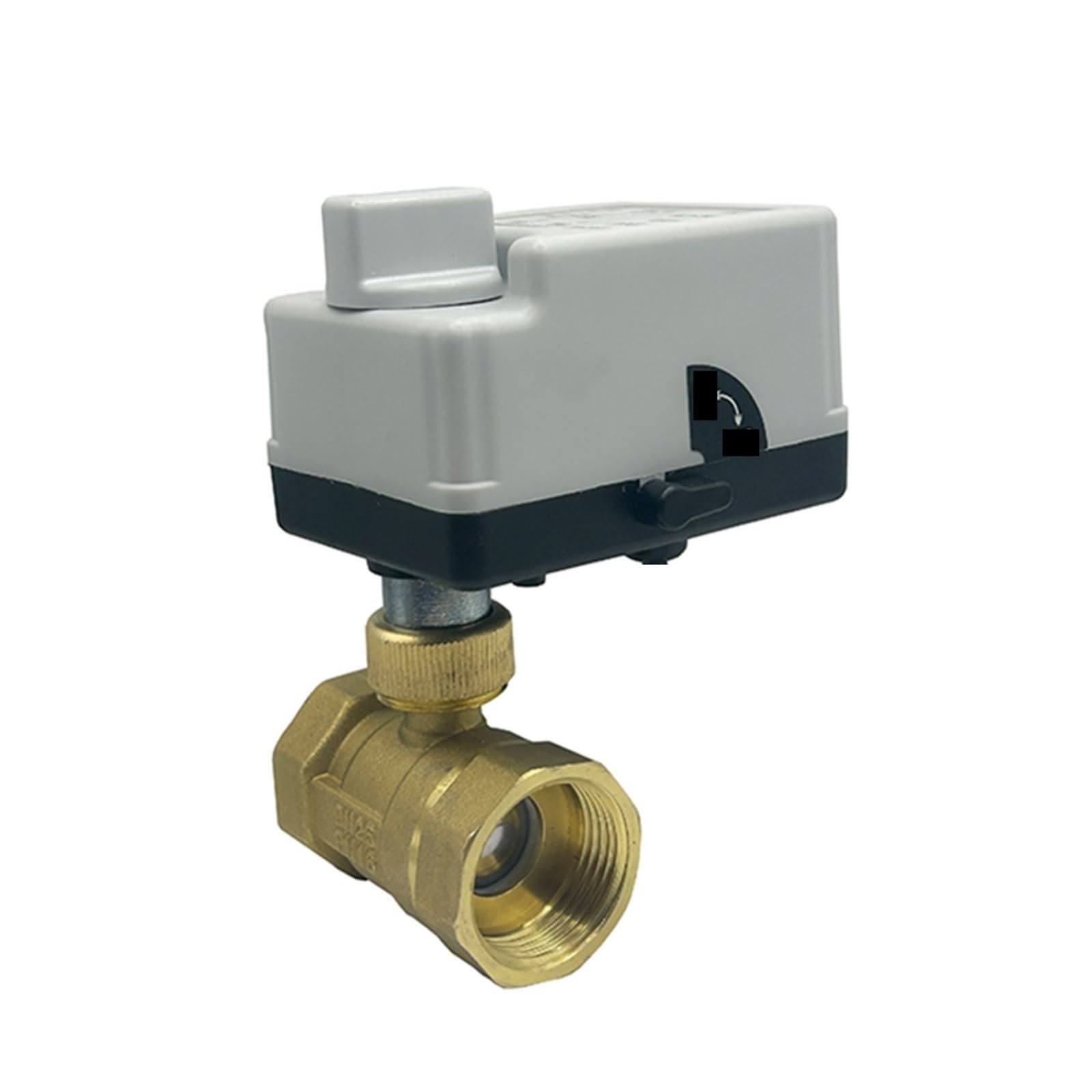 Válvula de bola eléctrica de latón 3/4" para controlar fluidos con interruptor manual